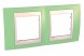 Рамка Schneider Electric Unica Хамелеон зеленое яблоко / Бежевый 2 поста MGU6.004.563