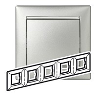 Рамка Legrand Valena Алюминий / Серебряный ш3х 5 постов 770355