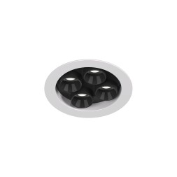 DK2510-WB Встраиваемый светильник SPACE со светодиодом d65 220V 8W 38° 4000К IP20 белый/черный алюминий