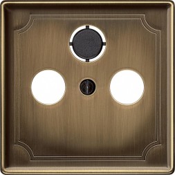 Центральная плата Merten Artec античная латунь TV/FM х2 х3 MTN294143