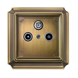 Центральная плата Merten Artec античная латунь TV/FM х2 х3 MTN294143