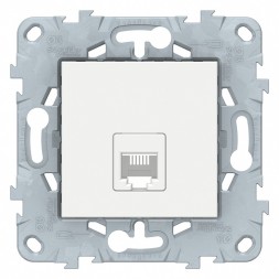 Розетка телефонная RJ11 Schneider Electric Unica Studio Белый 1очная, 4 контакта NU549218