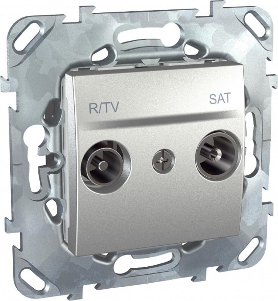 Розетка R-TV\SAT Schneider Electric Unica Class Top алюминий 1очная MGU5.454.30ZD