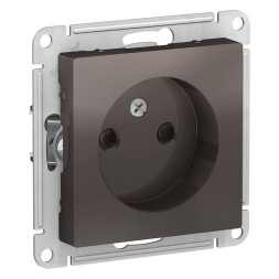 Розетка Schneider Electric Atlasdesign Мокко без заземления со шторками, 16А, механизм ATN000649