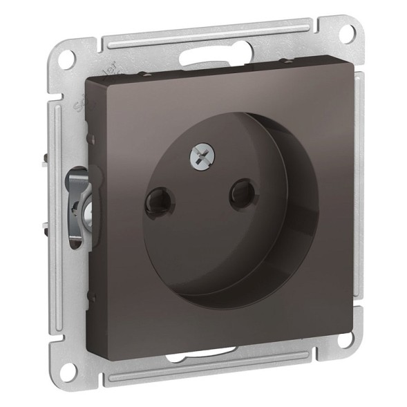 Розетка Schneider Electric Atlasdesign Мокко без заземления со шторками, 16А, механизм ATN000649