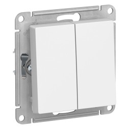 ATN000117 Atlasdesign Нажимная 2-клавишная кнопка, сх.5, 10АХ, механизм, БЕЛЫЙ Schneider Electric