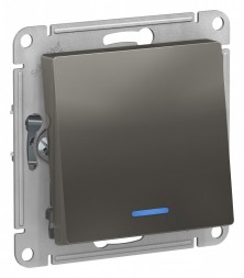 Одноклавишный переключатель Schneider Electric Atlasdesign Сталь с подсветкой, сх.6а, 10АХ, механизм ATN000963