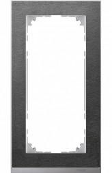 Рамка Merten M-Pure Decor без перегородки Сланец / Алюминий 2 поста MTN4025-3669