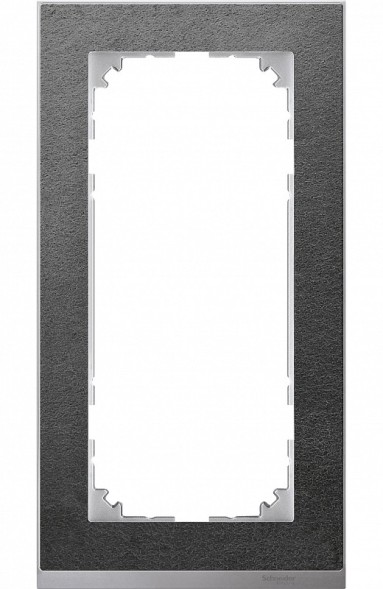 Рамка Merten M-Pure Decor без перегородки Сланец / Алюминий 2 поста MTN4025-3669