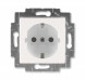 Розетка ABB Levit жемчуг / ледяной с заземлением со шторками 16А 2CHH203457A6068 5520H-A03457 68W