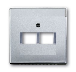 Плата центральная (накладка) ABB Future серебристо-алюминиевый для двухпостовой телекоммуникационной розетки 0214 0215 0217 0218 с полем для надписи 2CKA001710A3610 1803-02-83