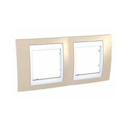 Рамка Schneider Electric Unica Хамелеон песчаный / Белый 2 поста MGU6.004.867