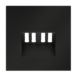 Накладка для розетки акустической 4-местной , S70 (черный матовый)