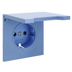 Накладка для розетки с заземлением, защитными шторками и крышкой, S70 (деним)