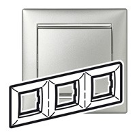 Рамка Legrand Valena Алюминий / Серебряный ш3х 3 поста 770353