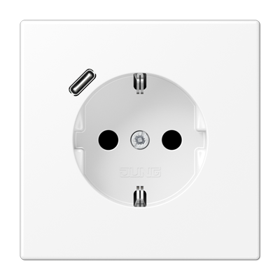 Розетка Jung LS серия белоснежный матовый SCHUKO® с USB-интерфейсом с 1 USB-портом типа A LS серия белоснежный матовый LS1520-18CWWM