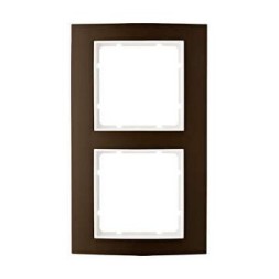 Рамка Berker B.3 Коричневый / Полярная белизна 2 поста вертикальная 10123021