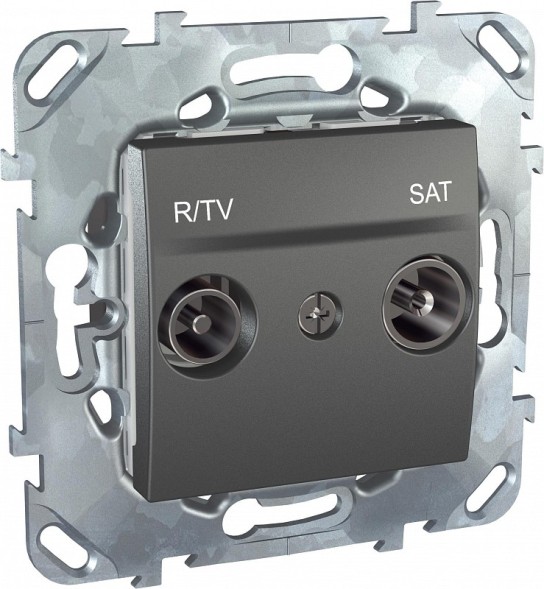 Розетка R-TV\SAT Schneider Electric Unica Class Top графит 1очная MGU5.454.12ZD