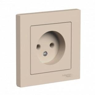 ATN001240 Atlasdesign РОЗЕТКА без заземления, 16А, в сборе, Песочный Schneider Electric