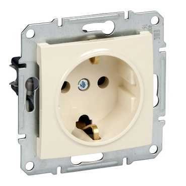 Розетка Schneider Electric Sedna бежевый с\з б\ш SDN3000547