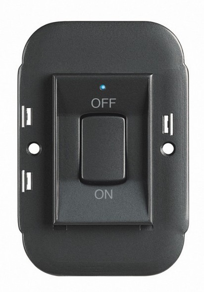 Выключатель Bticino Axolute Антрацит 45А с неоновой рамк HS4019