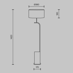 Напольный светильник (торшер) Maytoni MOD437FL-03B