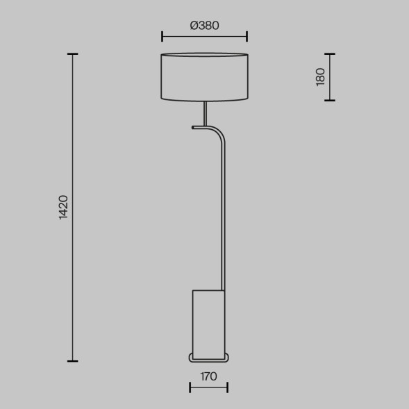 Напольный светильник (торшер) Maytoni MOD437FL-03B