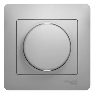 Светорегулятор (диммер) поворотный, 300Вт, в сборе Schneider Electric Glossa Алюминий GSL000334