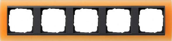 Рамка Gira Event Оранжевый / Черный 5 постов 021587