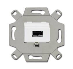 Механизм USB-розетки/разъёма ABB Busch-Jaeger альпийский белый USB-type A USB2.0 5 полюсов 2CKA000230A0419 0261/12-500