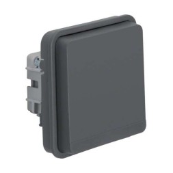 Штепсельная розетка Berker SCHUKO W.1, с откидной крышкой, цвет: серый 47063515