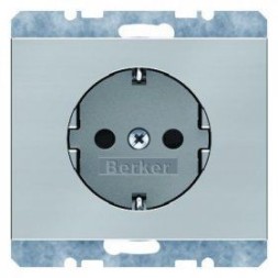 Штепсельная розетка Berker K.5 нержавеющая сталь SCHUKO 41357004