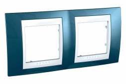 Рамка Schneider Electric Unica Хамелеон голубой лед / Белый 2 поста MGU6.004.854