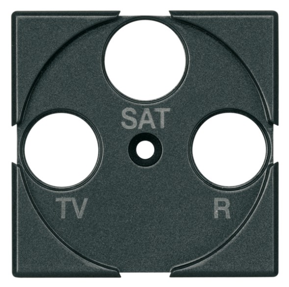 Лицевая панель Bticino Axolute Антрацит для розеток TV + FM + SAT HS4207