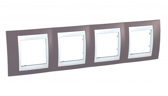 Рамка Schneider Electric Unica Хамелеон лиловый / Белый 4 поста MGU6.008.876