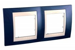 Рамка Schneider Electric Unica Хамелеон индиго / Бежевый 2 поста MGU6.004.542
