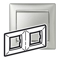 Рамка Legrand Valena Алюминий / Серебряный ш3х 2 поста 770352