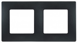 Рамка Legrand Etika Антрацит 2-постовая 672582