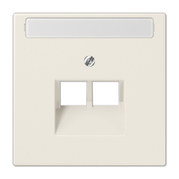 Накладка Jung LS серия Бежевая 2-ой наклонной ТЛФ/комп розетки с полем для надписи LS969-2NAUA