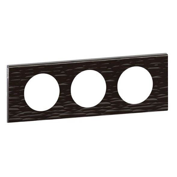 Рамка Legrand Celiane Пластик Corian Черный рифленый 3 поста 069023