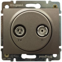 Розетка TV и радио Legrand Galea Life (темная бронза) с лицевой панелью, звезда 775786
