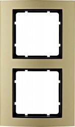 Рамка Berker B.3 Золото / Антрацит 2 поста вертикальная 10123016