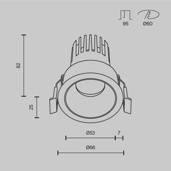 Встраиваемый светильник Technical DL123-10W-4K-B