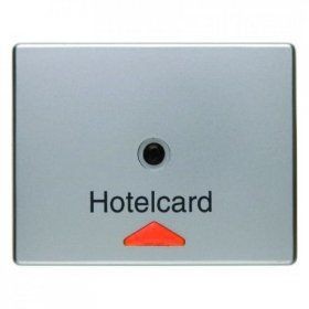 Накладка карточного выключателя Berker Arsys стальной лак для гостиниц с оттиском и красной линзой 16419004