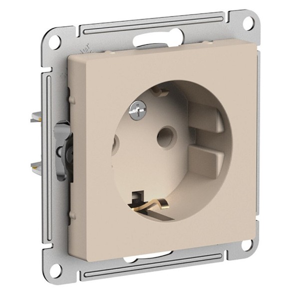 ATN001243 Atlasdesign РОЗЕТКА с заземлением, 16А, механизм, Песочный Schneider Electric
