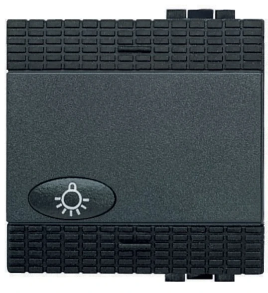 Клавиша Bticino Living Light Антрацит с подсвечиваемым символом &quot;Лампочка&quot; для выключателей/девиаторов/промежуточных переключателей 2 модуля L4921/2A