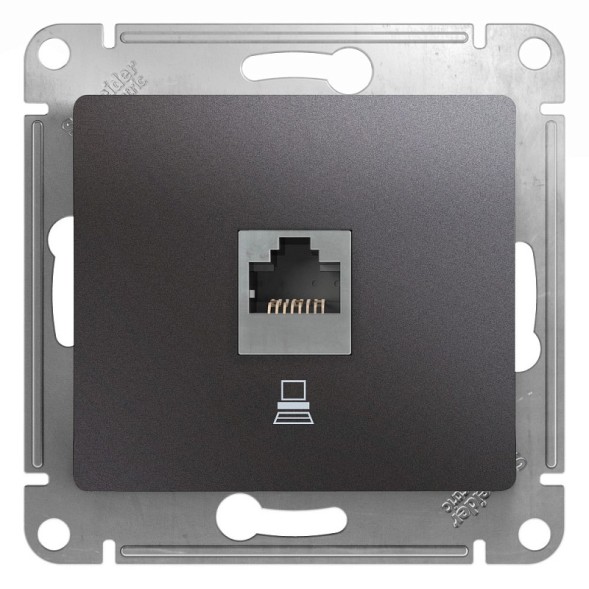 Розетка компьютерная RJ45 кат.5E, механизм Schneider Electric Glossa Графит GSL001381K
