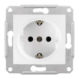 Розетка Schneider Electric Sedna белый с\з б\ш SDN3000521