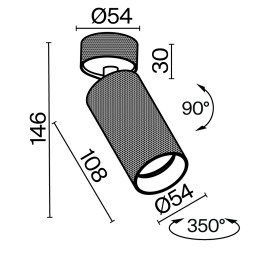 Потолочный светильник Technical C082CL-01-GU10-W