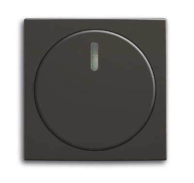 Плата центральная (накладка) ABB Basic 55 chateau-black с поворотной ручкой с крепёжной гайкой и неоновой лампой подсветки 2CKA006599A2991 2115-95-507